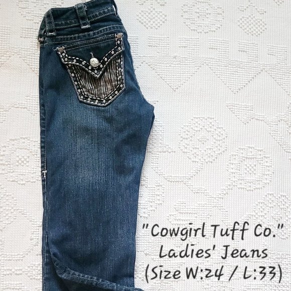 "Cowgirl Tuff Co." Ladies' Bootcut "Jazzy" Jeans (Size W:24 / L:33) - Picture 1 of 13